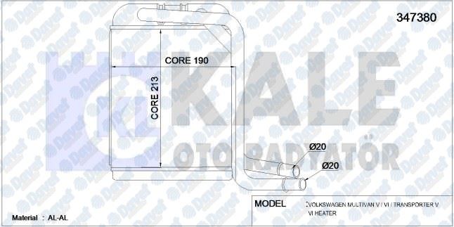 KALE 347380 Kalorifer Radyatoru Volkswagen Multivan V / Vi / Transporter T5 / T6 03>